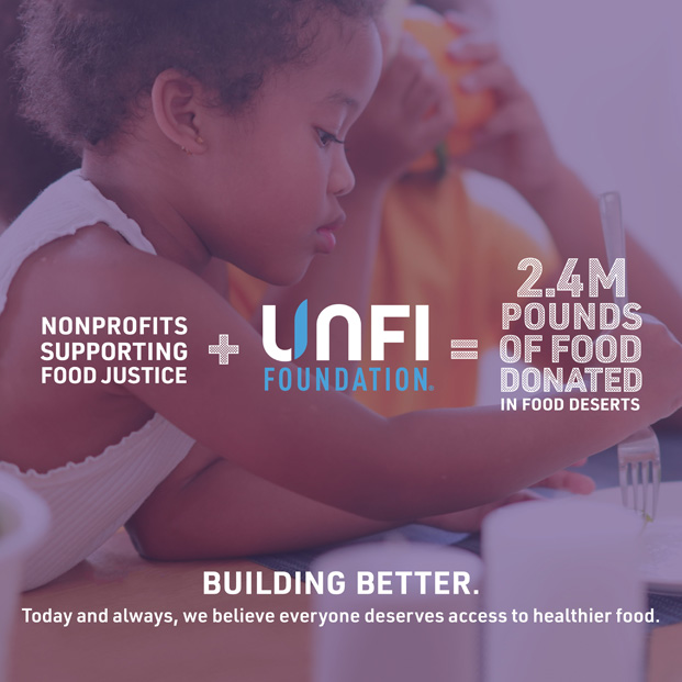 Child eating - Nonprofits supporting Food Justice plus UNFI Foundation equals 2.4 million pounds of food donated in food deserts