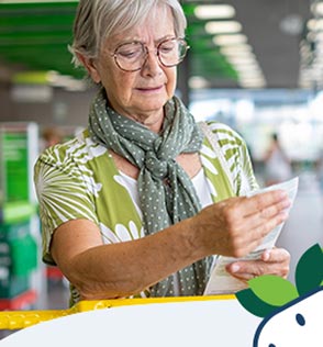 woman reading grocery list